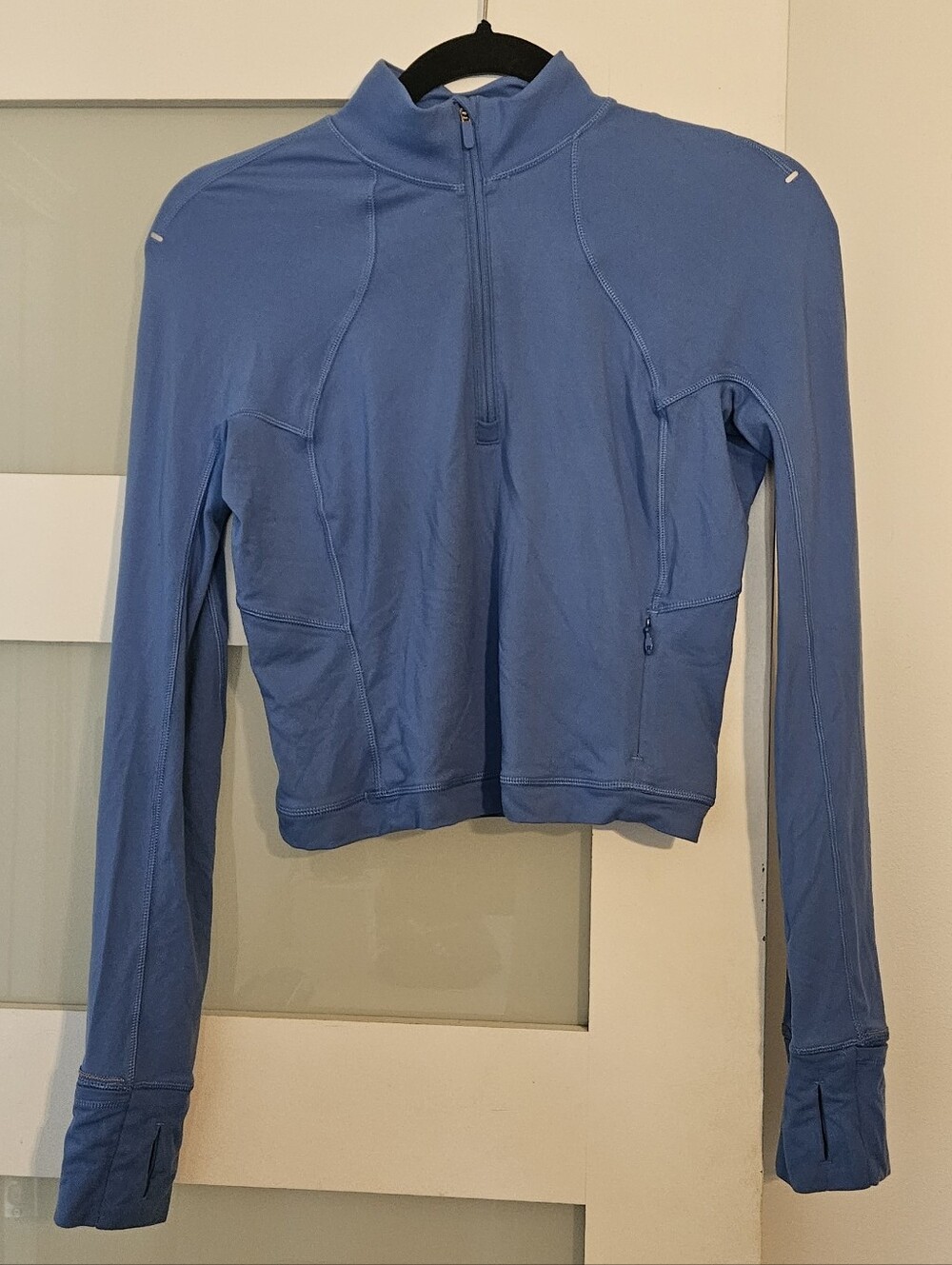 Lululemon It's Rulu Cropped Blue Half-Zip Athletic Top - Ready To Rulu Size 6